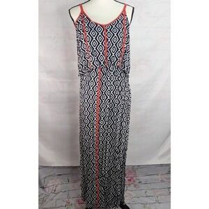 Cato Maxi Dress Black White Geometric Print‎ Sleeveless Summer Casual